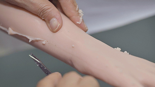 Facial detailing and makeup work